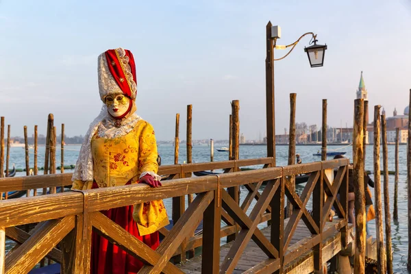 Preciosa Imagen Máscaras Carnaval Riva Degli Schiavoni Venecia Italia —  Fotos de Stock