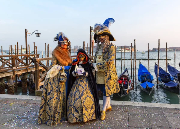 Underbar Bild Karnevalsmasker Riva Degli Schiavoni Venedig Italien — Stockfoto