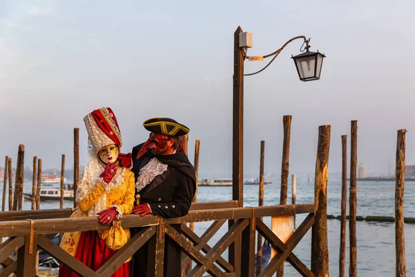 Gorgeous Image Carnival Masks Riva Degli Schiavoni Venice Italy — Stock Photo, Image