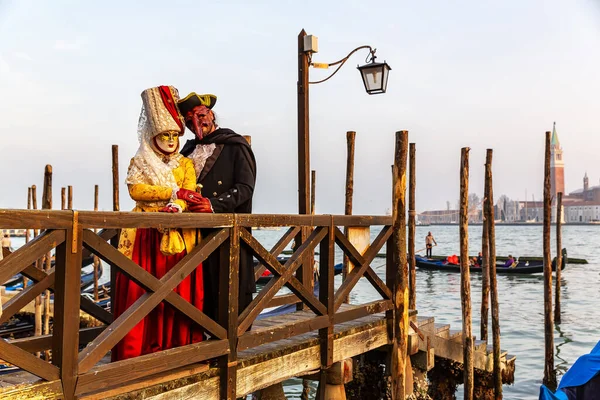 Superbe Image Masques Carnaval Riva Degli Schiavoni Venise Italie — Photo