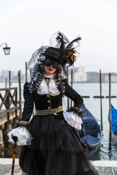 Prachtig Beeld Van Carnavalsmaskers Riva Degli Schiavoni Venetië Italië — Stockfoto