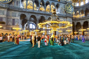 İSTANBUL, TURKEY 2023, Ağustos 03: İstanbul 'daki Ayasofya Camii' nin güzel manzarası