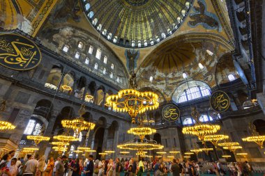 İSTANBUL, TURKEY 2023, Ağustos 03: İstanbul 'daki Ayasofya Camii' nin güzel manzarası