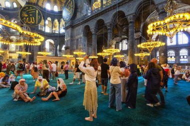 İSTANBUL, TURKEY 2023, Ağustos 03: İstanbul 'daki Ayasofya Camii' nin güzel manzarası