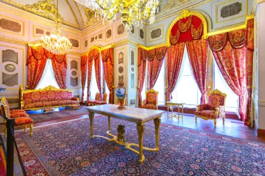 İSTANBUL, TURKEY 2023 Ağustos 03: İstanbul 'daki ünlü Topkapı Sarayı' nın güzel manzarası