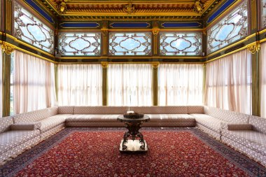 İSTANBUL, TURKEY 2023 Ağustos 03: İstanbul 'daki ünlü Topkapı Sarayı' nın güzel manzarası