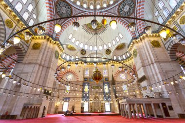 İSTANBUL, TURKEY 2023, Ağustos 04: Süleyman Camii, Süleyman Camii 'nin İstanbul, Türkiye' deki güzel manzarası