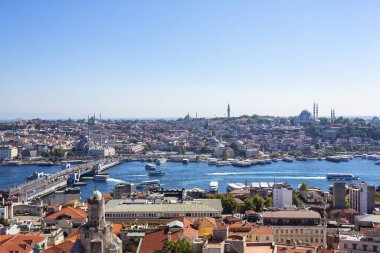 Beyoğlu 'ndaki ünlü Galata Kulesi' nden İstanbul 'un hava manzarası