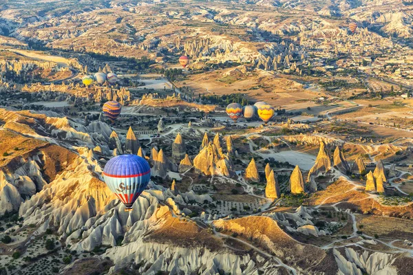 Goreme Turket 2023 August Balloon Flight Great Tourist Attraction Cappadocia — Stock Photo, Image