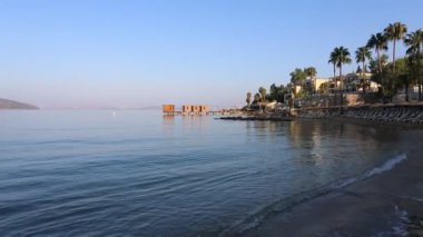 Şafak vakti Türkiye 'de Bodrum Denizi' nin güzel manzarası