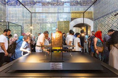 İSTANBUL, TURKEY 2023 Ağustos 03: İstanbul 'daki ünlü Topkapı Sarayı' nın güzel manzarası