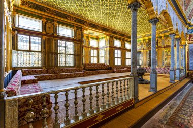 İSTANBUL, TURKEY 2023 Ağustos 03: İstanbul 'daki ünlü Topkapı Sarayı' nın güzel manzarası