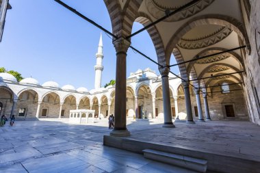 İSTANBUL, TURKEY 2023, Ağustos 04: Süleyman Camii, Süleyman Camii 'nin İstanbul, Türkiye' deki güzel manzarası
