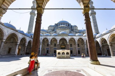 İSTANBUL, TURKEY 2023, Ağustos 04: Süleyman Camii, Süleyman Camii 'nin İstanbul, Türkiye' deki güzel manzarası