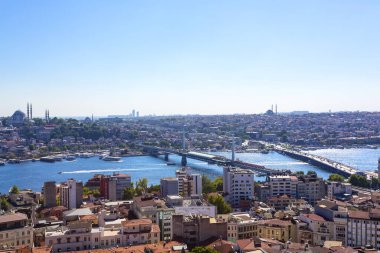 Beyoğlu 'ndaki ünlü Galata Kulesi' nden İstanbul 'un hava manzarası