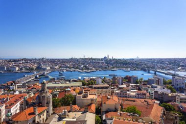 Beyoğlu 'ndaki ünlü Galata Kulesi' nden İstanbul 'un hava manzarası