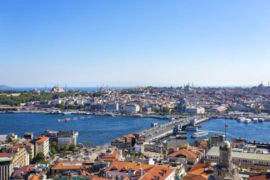 Beyoğlu 'ndaki ünlü Galata Kulesi' nden İstanbul 'un hava manzarası