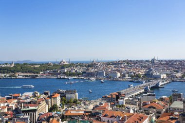 Beyoğlu 'ndaki ünlü Galata Kulesi' nden İstanbul 'un hava manzarası