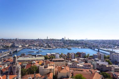 Beyoğlu 'ndaki ünlü Galata Kulesi' nden İstanbul 'un hava manzarası
