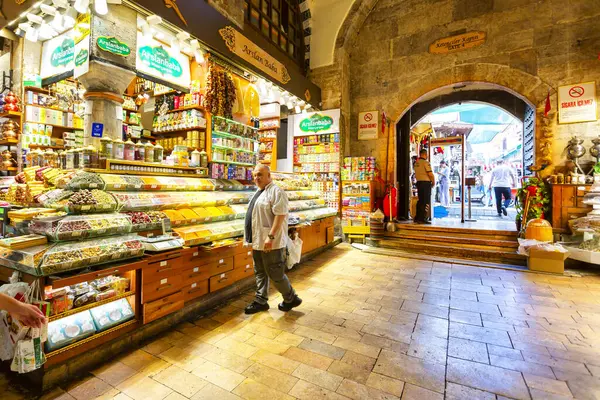 Istanbul Turkey 2023 Sierpnia Kolory Wibracje Bazarze Spice Bazaar Stambule — Zdjęcie stockowe