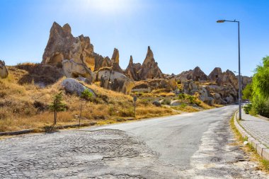 Goreme, Cappadocia, Türkiye 'deki ünlü açık hava müzesi.