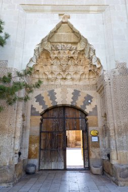 Saruhan Caravanserai is located in Nevsehir province on the road to Kayseri, in Turkey clipart