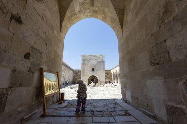 The famous Sultanhani Caravanserai in central Anatolia clipart