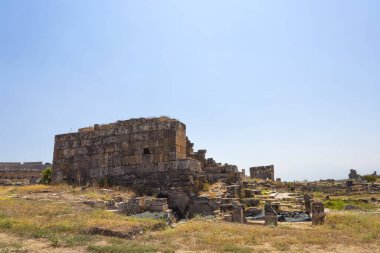 Hierapolis 'in güzel manzarası, Türkiye' de arkeolojik alan