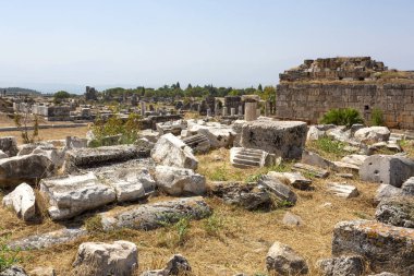 Hierapolis 'in güzel manzarası, Türkiye' de arkeolojik alan