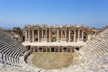 Hierapolis 'in güzel manzarası, Türkiye' de arkeolojik alan