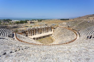 Hierapolis 'in güzel manzarası, Türkiye' de arkeolojik alan