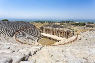 Hierapolis 'in güzel manzarası, Türkiye' de arkeolojik alan