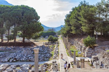 Beautiful view of Ephesus, a very important archaeological site in southwestern Turkey clipart