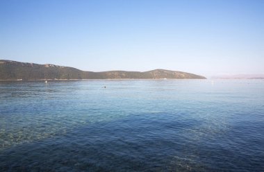 Şafak vakti Türkiye 'de Bodrum Denizi' nin güzel manzarası