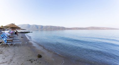 Şafak vakti Türkiye 'de Bodrum Denizi' nin güzel manzarası