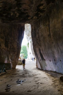 Latomie of Paradise. The Saltpetre Cave in Neapolis of Syracuse clipart