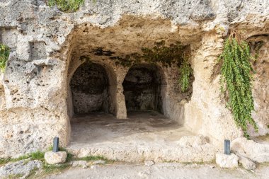 The Street of the Sepulchres (Tombs) inside the Neapolis of Syracuse, Sicily clipart