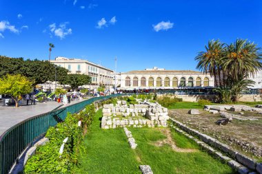 SYRACUSE, SICILY 2023 November 04: The Temple of Apollo in Ortigia is the oldest Doric temple in Sicily clipart