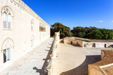 RAGUSA, SICILY 2023 5 Kasım: Donnafugata Kalesi, Sicilya 'nın güzel dış yüzünü ziyaret edin