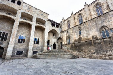 Barselona 'nın antik Roma duvarlarının güzel manzarası