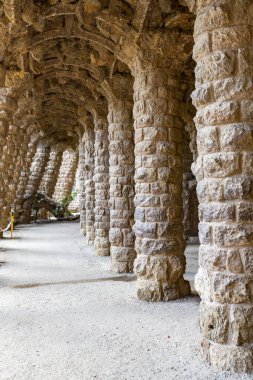Barcelona, İspanya 'da Park Guell. Meşhur seyahat yeri