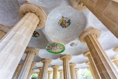 Barcelona, İspanya 'da Park Guell. Meşhur seyahat yeri