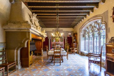 BARCELONA, SPAIN - 5 Ocak 2024: Modernist tarzda Block of Discord 'da Casa Amatller' in İç Görünümü