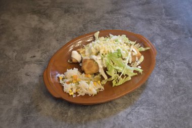 Meksika yemeği karıştırmak tasarlamak çerçeve renkli arka plan Meksika