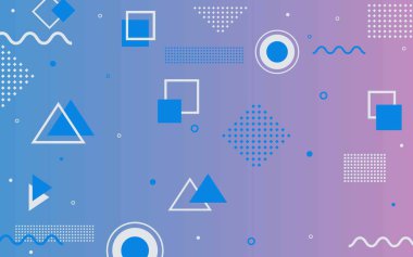 Parlak elementlerin bileşimiyle soyut geometrik arkaplan. Memphis element örnekleme şablonu. Dergi, broşür, ilan panosu, satış, afiş, broşür, geçmiş.