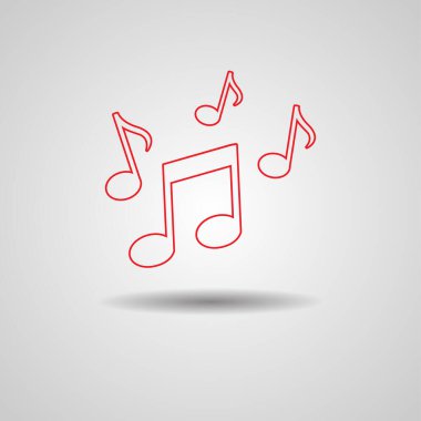 Müzik notaları illüstrasyon. Pankart, el ilanı, şablon, arkaplan, dergi, dijital için melodi sembolü vektör arkaplanı.