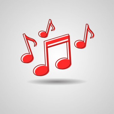 Müzik notaları illüstrasyon. Pankart, el ilanı, şablon, arkaplan, dergi, dijital için melodi sembolü vektör arkaplanı.