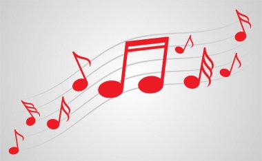 Müzik notaları illüstrasyon. Pankart, el ilanı, şablon, arkaplan, dergi, dijital için melodi sembolü vektör arkaplanı.