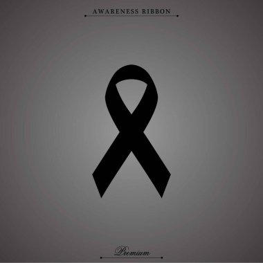 Farkındalık kurdelesi tasarımı. Yas simgeleri. Vektör grafiği.