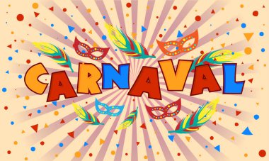 Confetti Soyut Arkaplan Kutlaması. Karnaval afişinin poster tasarım davetiyesi. Vektör grafiği.